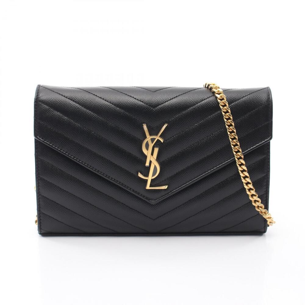 Saint Laurent Paris Cassandra Shoulder Bag Leather Black